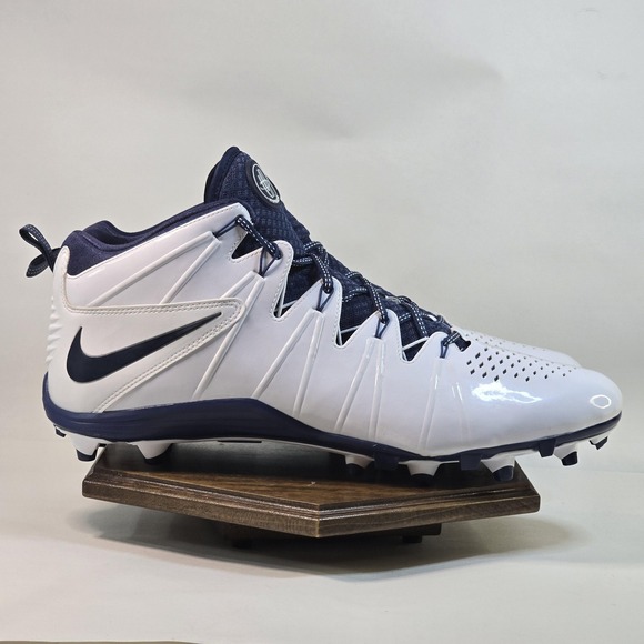 Nike Huarache Cleats Shoes Mens Size 16 White Navy 616296-141 Football Lacrosse